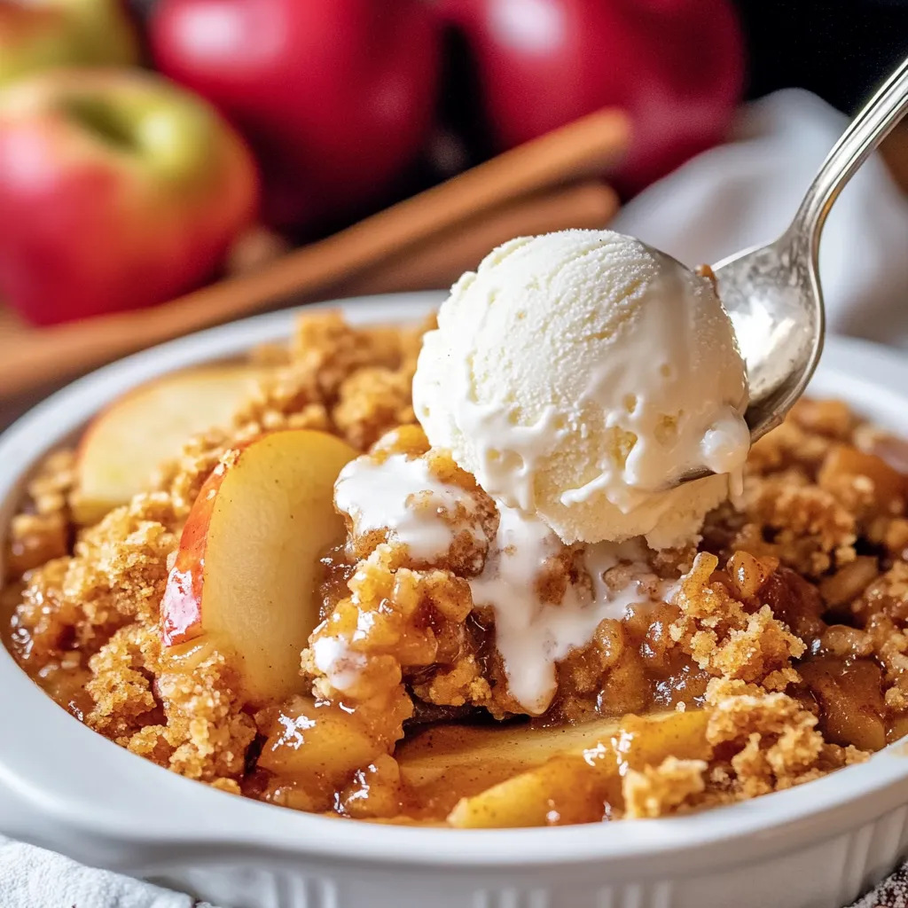 A spoonful of ice cream on top of a dessert.