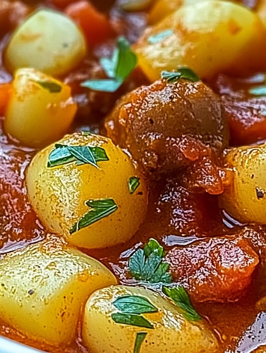A close up of a delicious chorizo stew.