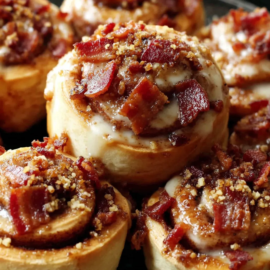 Maple bacon cinnamon rolls.