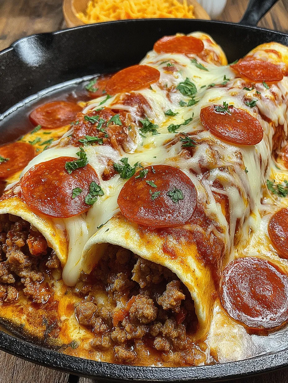 A delicious pizza enchilada with ground beef.
