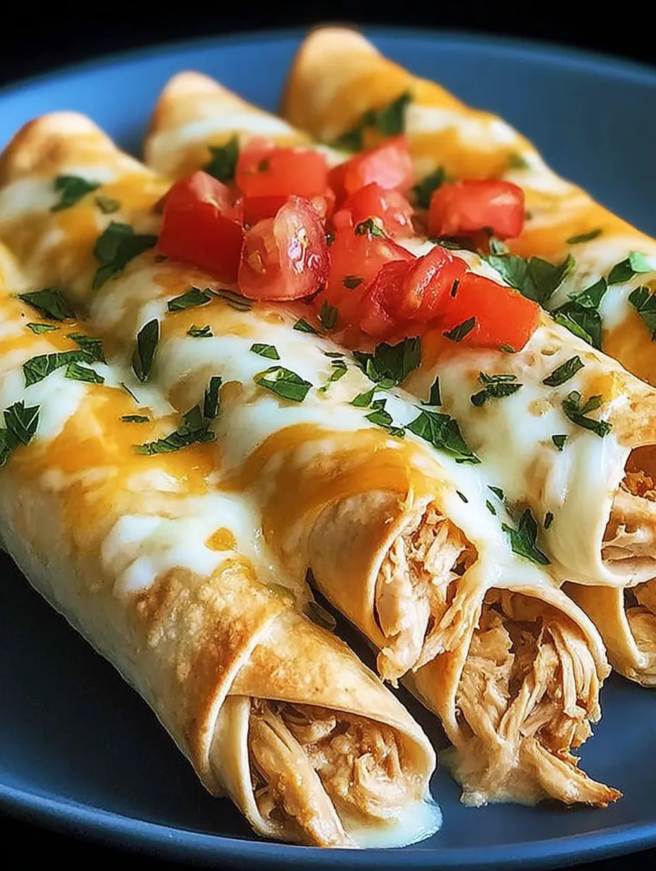 A plate of baked cream cheese chicken taquitos.
