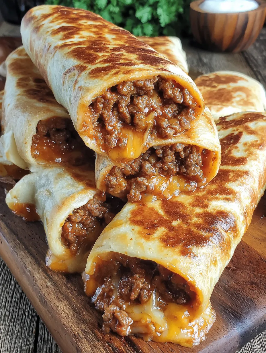 Garlic butter beef rollups on a wooden table.