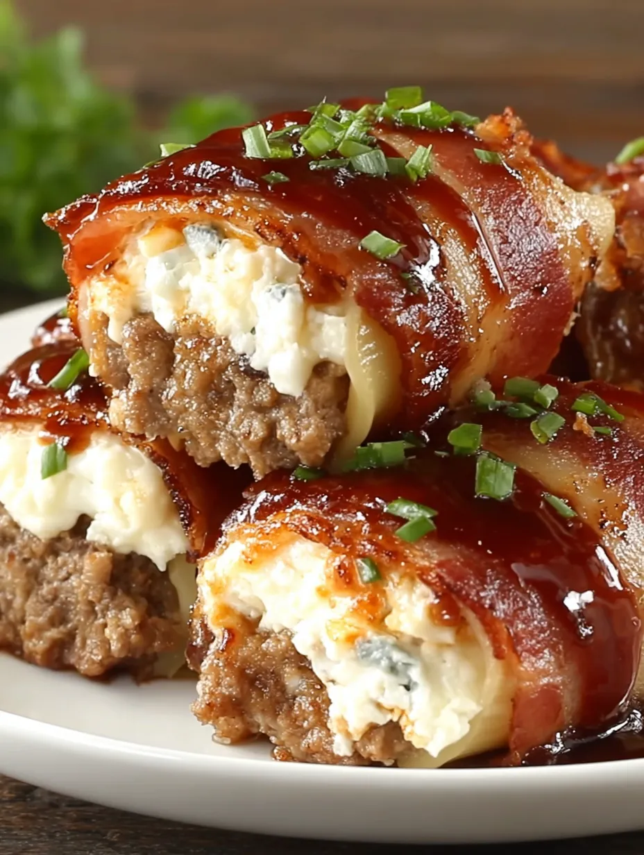 Bacon wrapped around a meat patty.