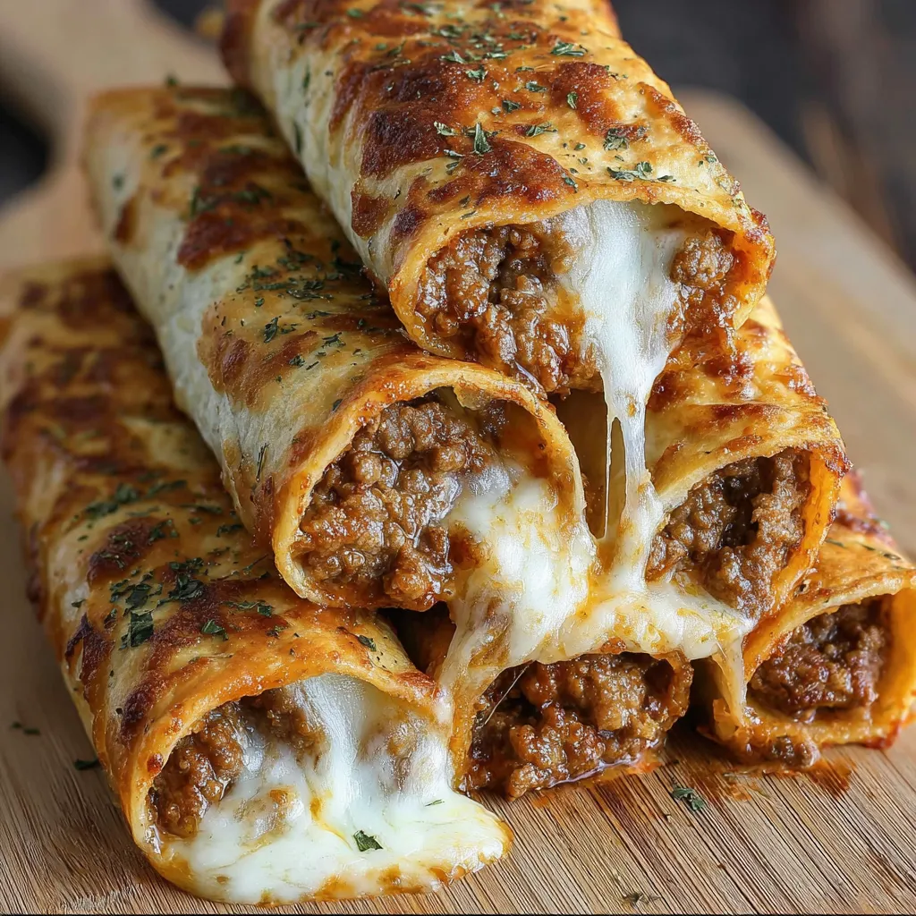A delicious cheesy taco breadsticks.