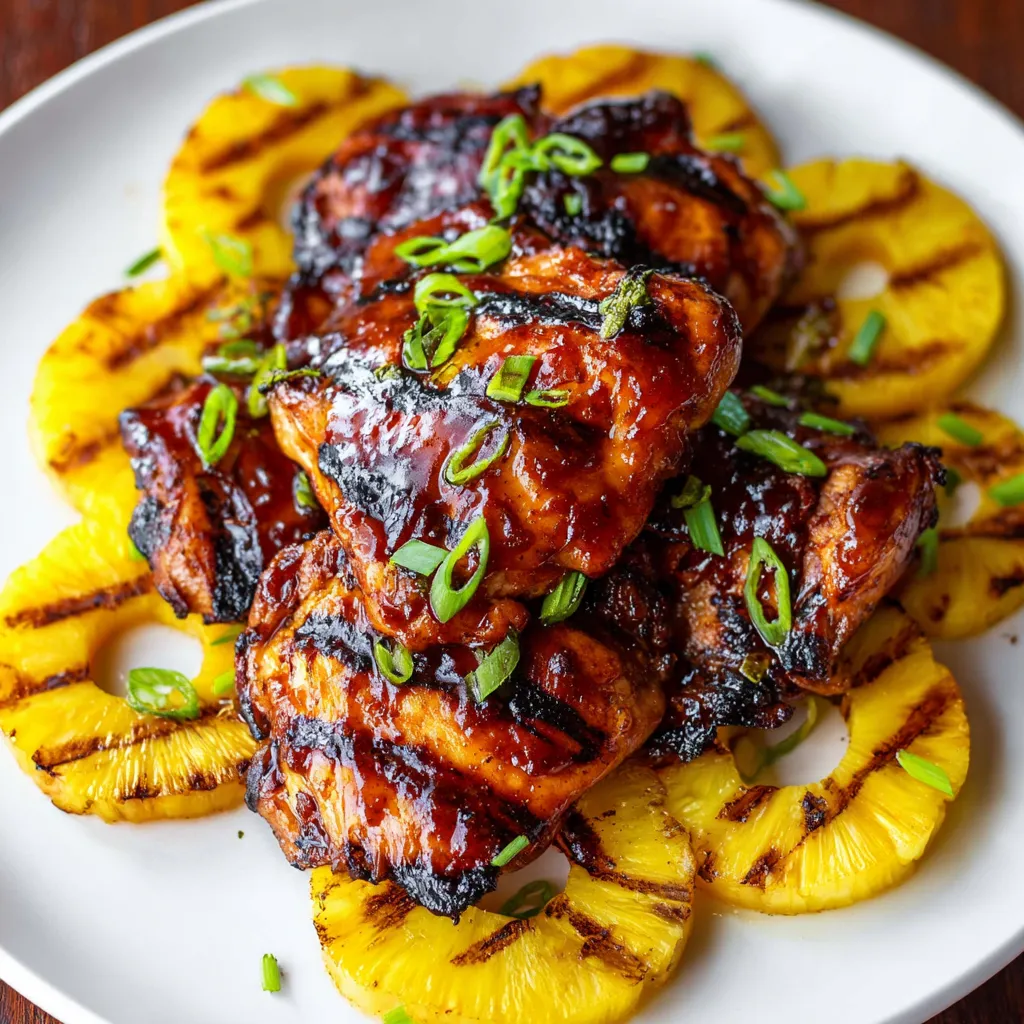 A plate of Hawaiian Huli Huli Chicken.