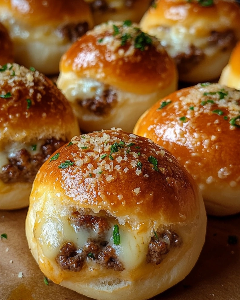 Garlic Parmesan Cheeseburger Bombs.