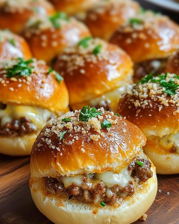 Garlic Parmesan cheeseburger bombs.