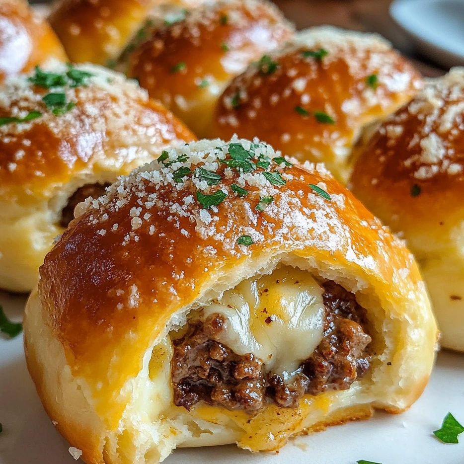 Garlic Parmesan Cheeseburger Bombs.