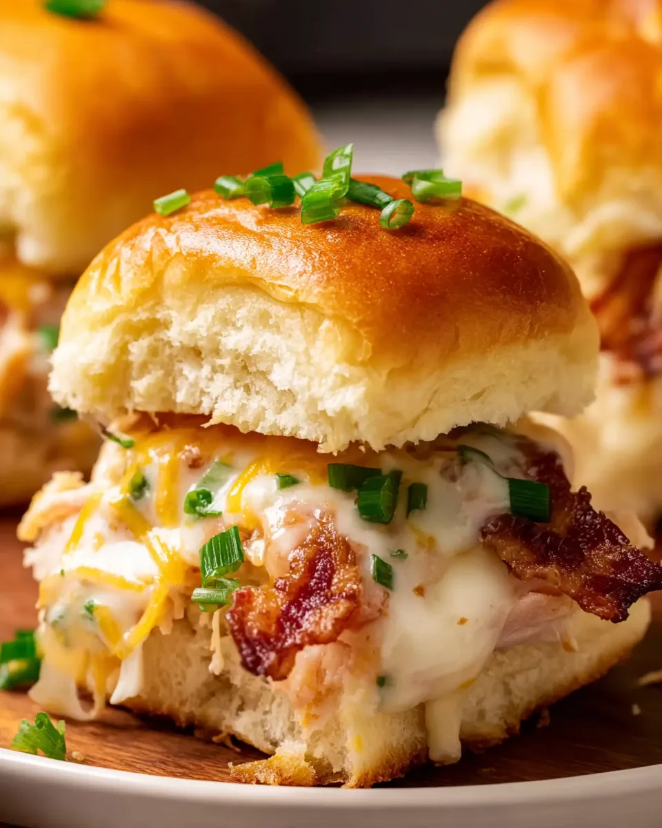 Crack chicken sliders with cheese and bacon.