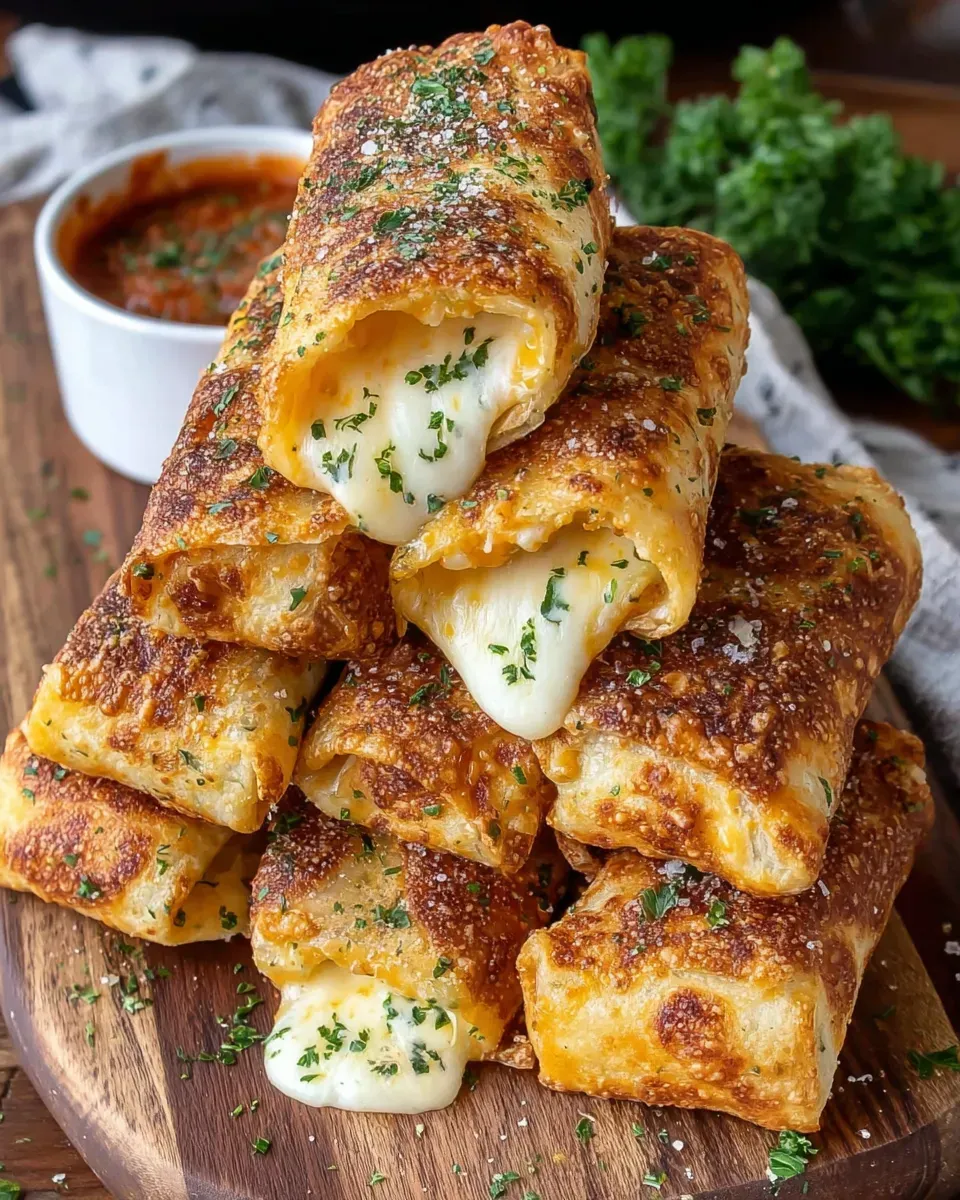 Cheesy garlic butter rollups crispy.