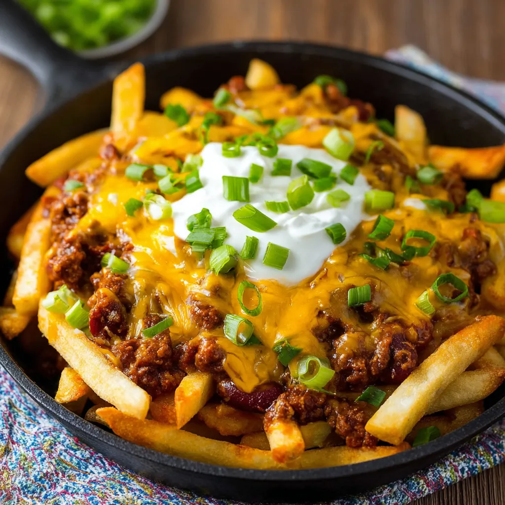 A plate of loaded cheese fries with beef.