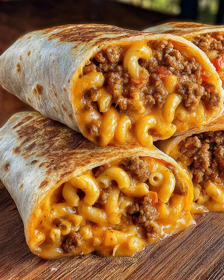 A sloppy joe mac cheese wrap.