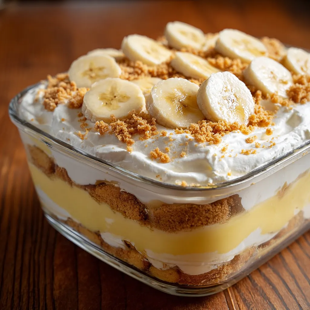 A close up of a banana pudding lush.
