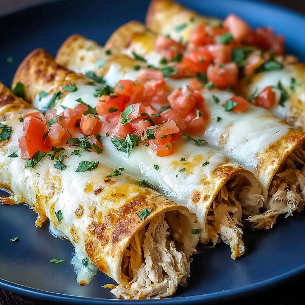 A plate of baked cream cheese chicken taquitos.