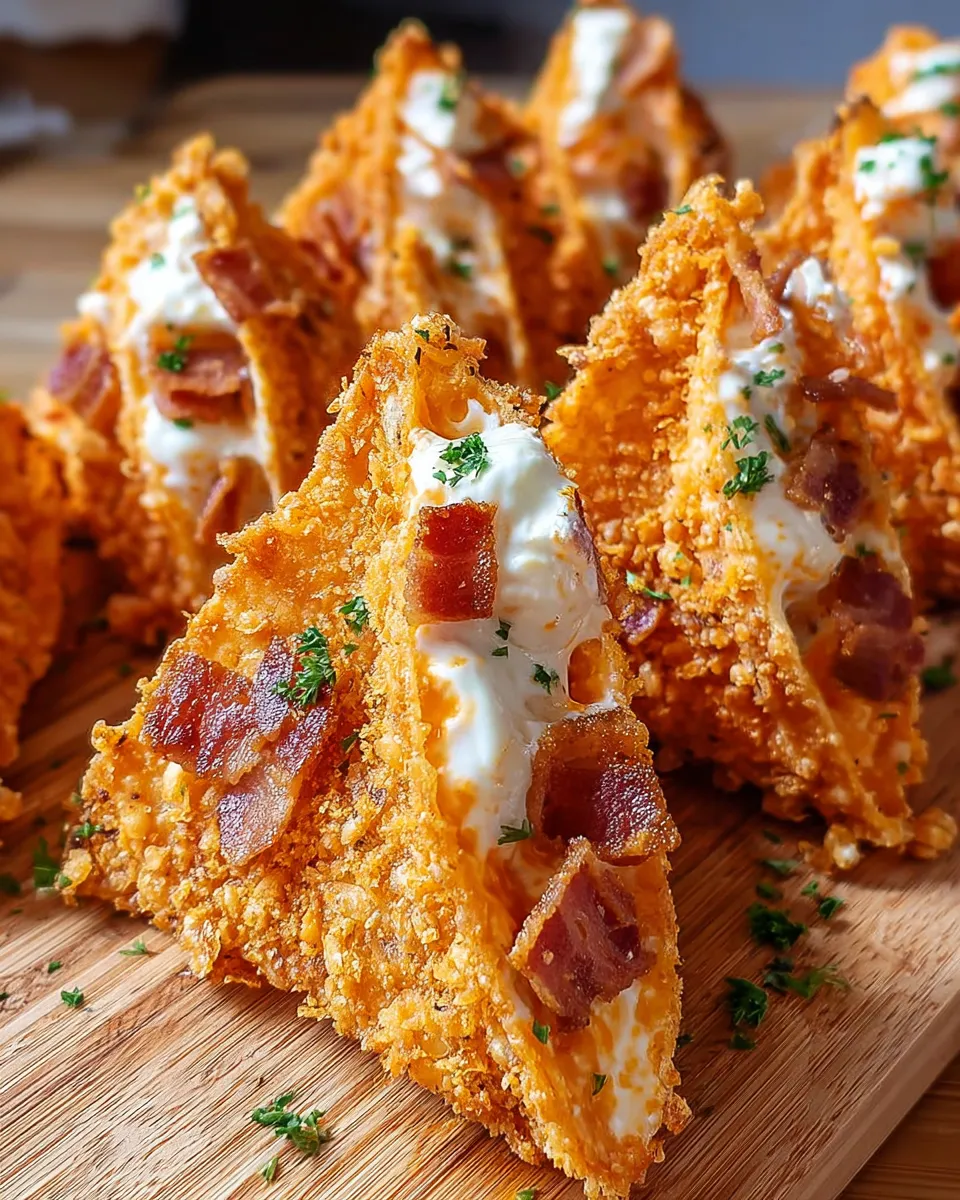 Bacon and cream cheese stuffed Doritos.