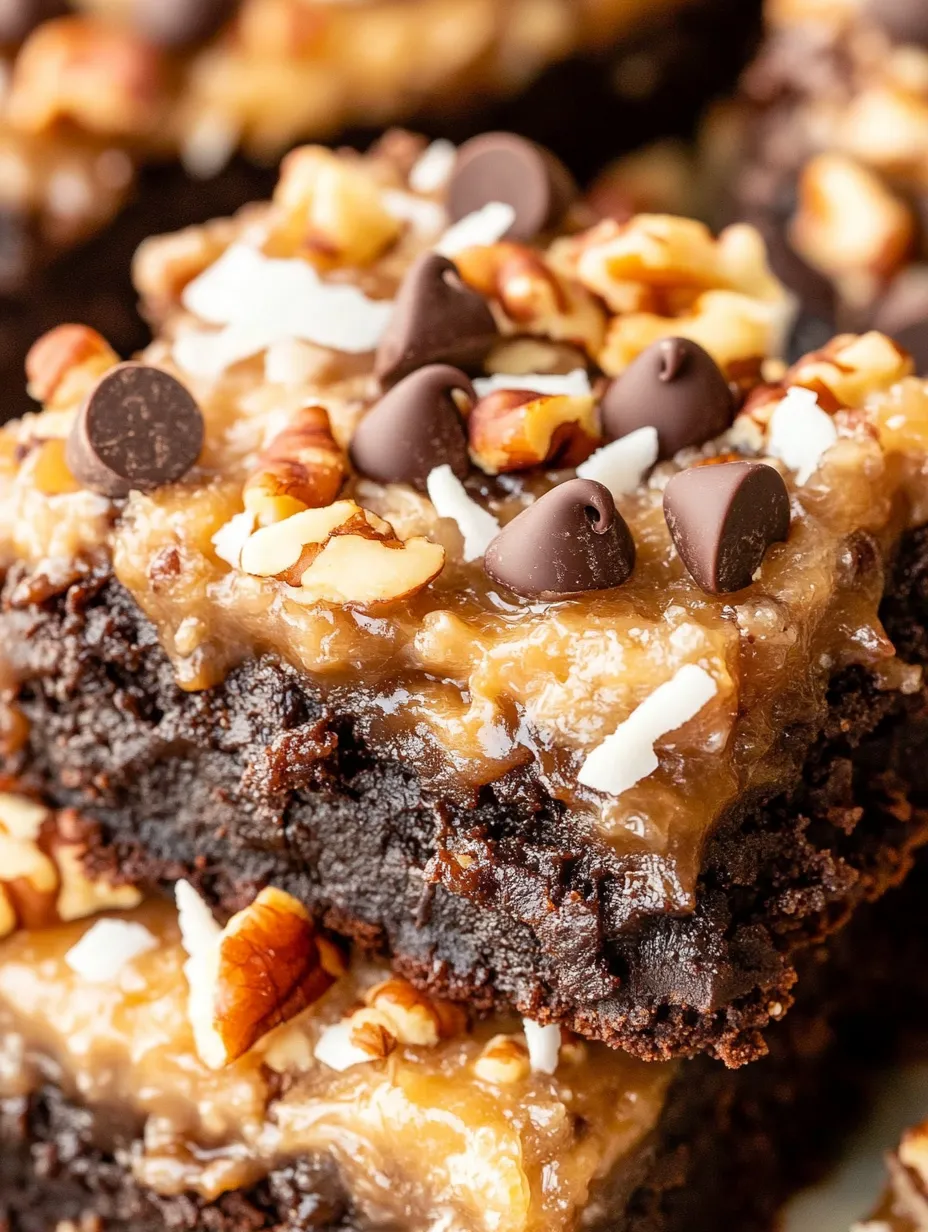 A close up of a chocolate brownie with nuts.