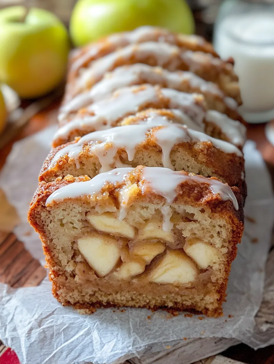 A slice of Amish apple fritter bread.