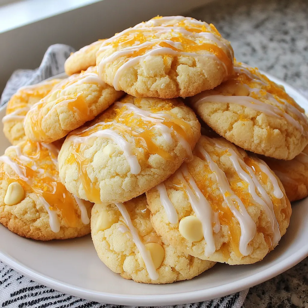 A stack of creamsicle orange cookies on a plate.