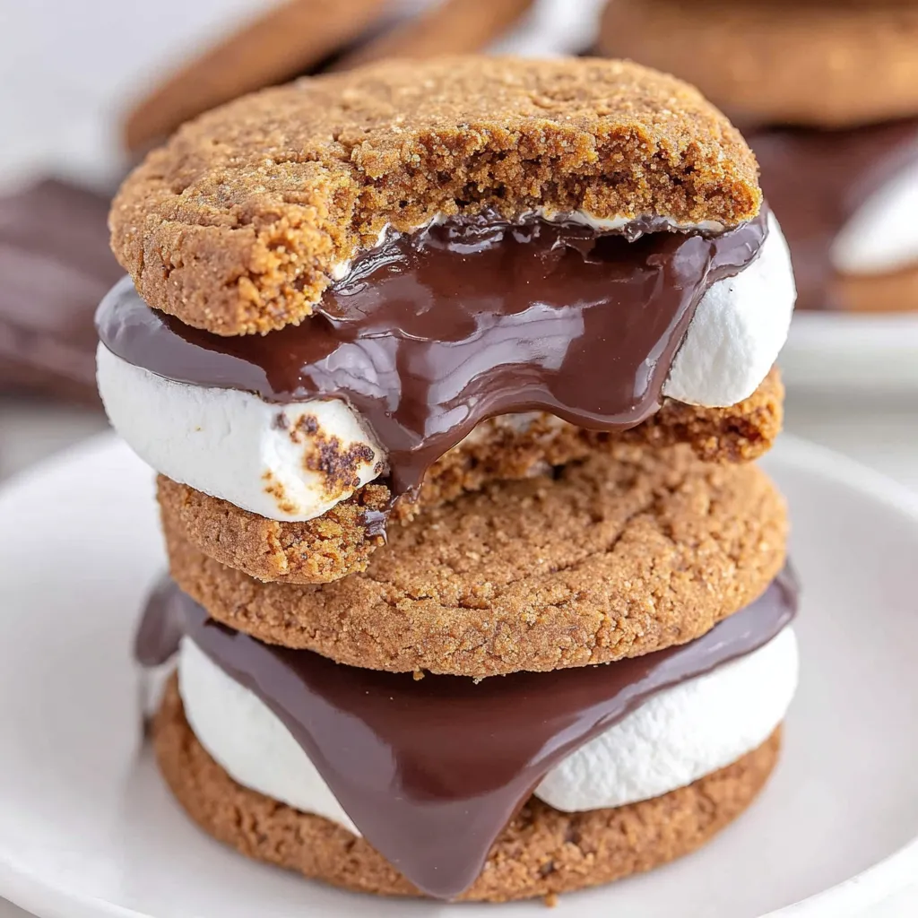A chocolate girl scout s'mores cookie.