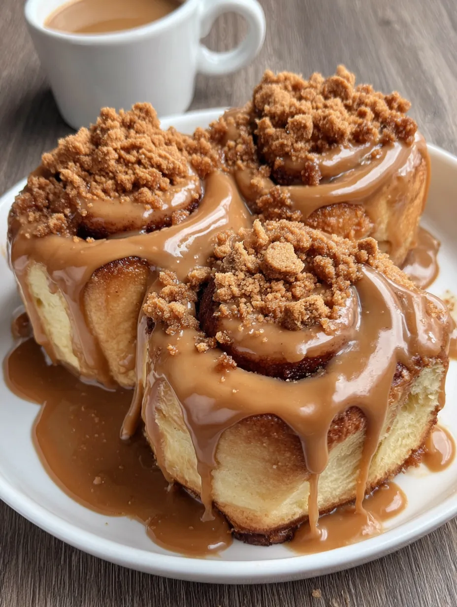 Three cinnamon rolls with icing.