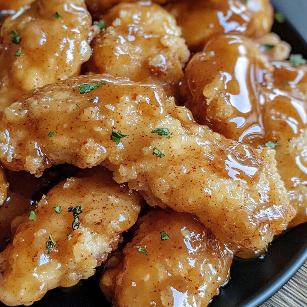 A plate of hot honey chicken.