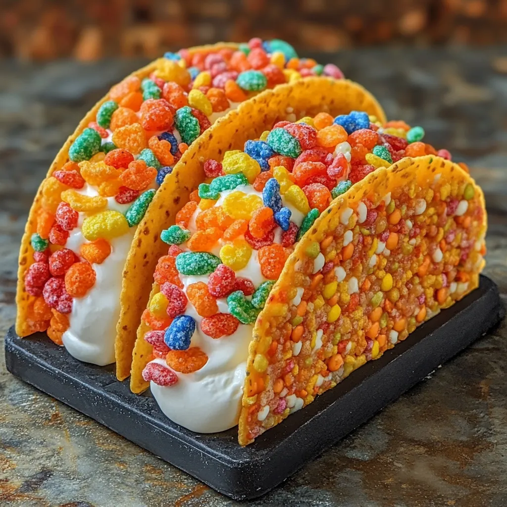 A dessert made with Fruity Pebbles and cream cheese.