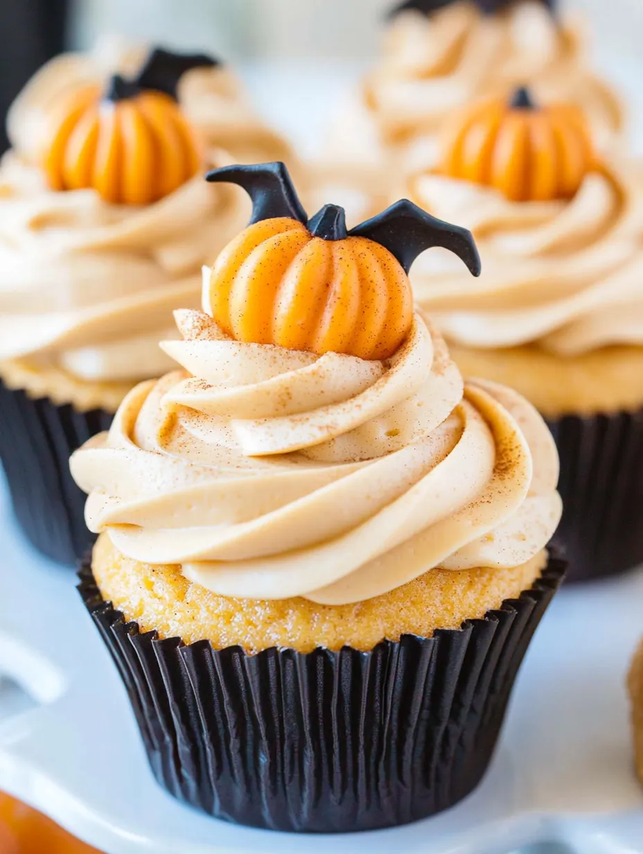 A cupcake with a bat on top.
