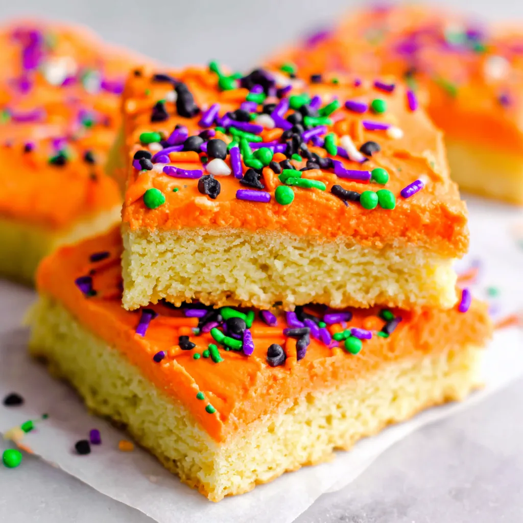 Halloween frosted sugar cookie bars.