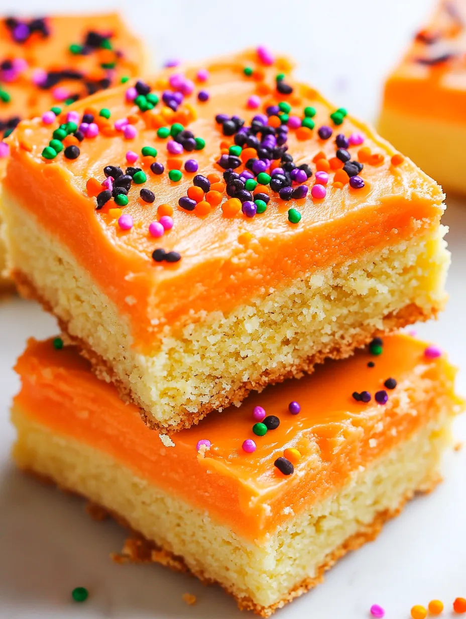 Halloween frosted sugar cookie bars.