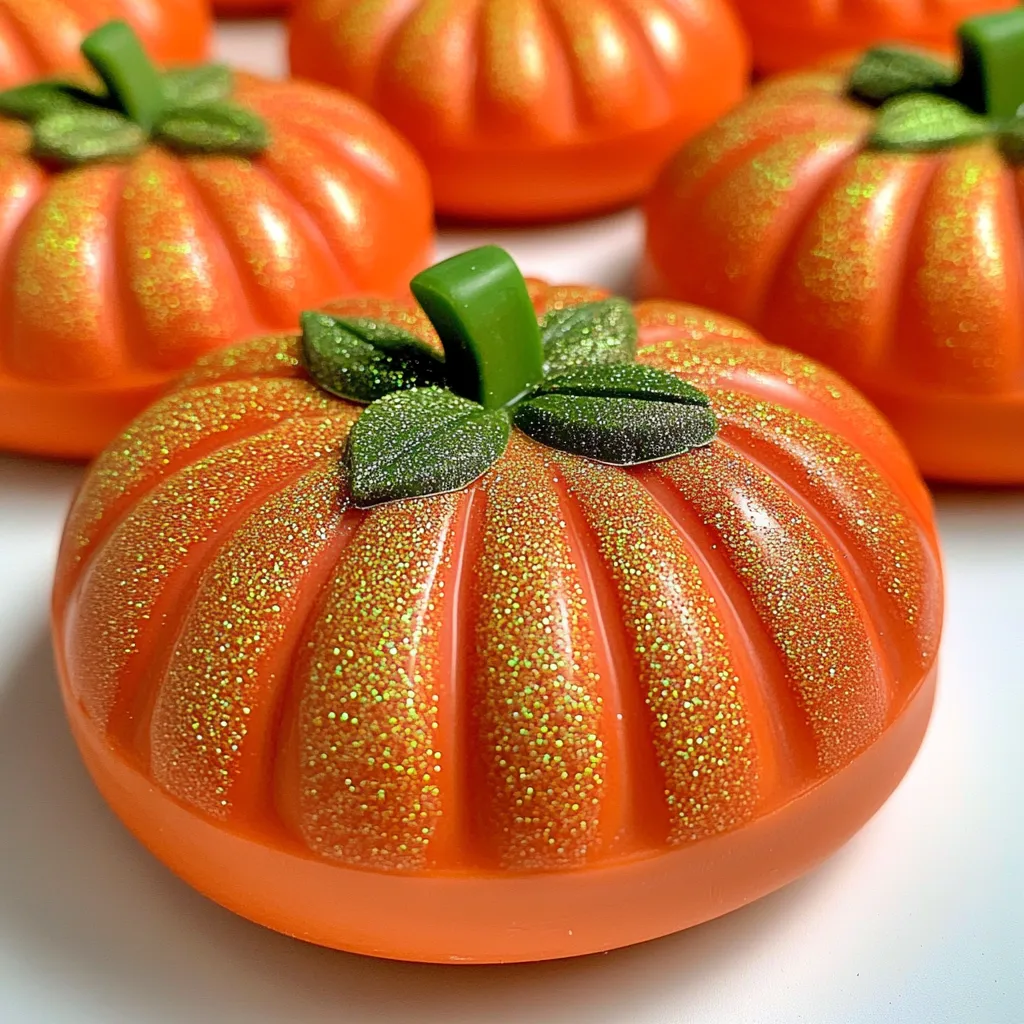 A close up of a pumpkin spice donut soap.