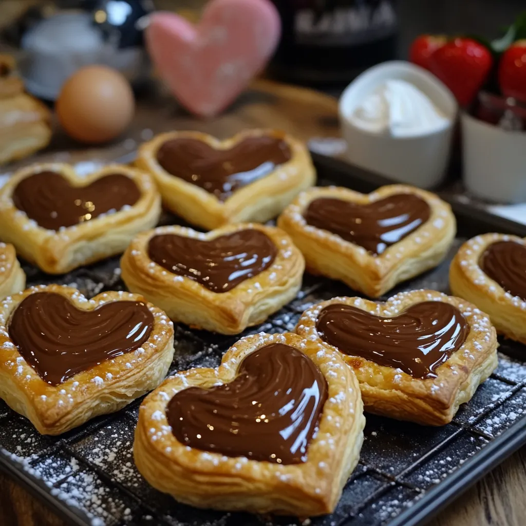 Nutella Puff Pastry Hearts.