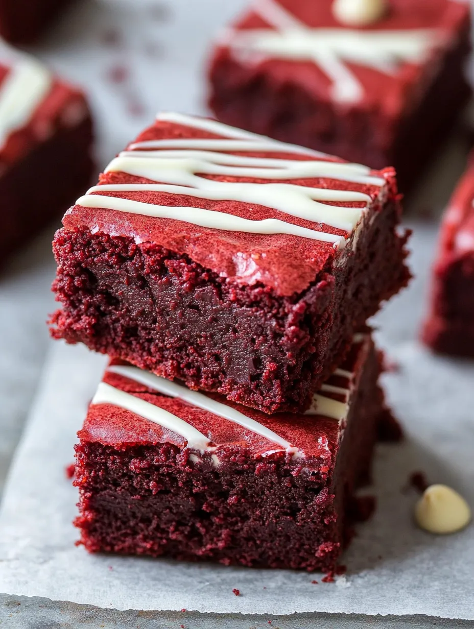 A close up of a red velvet brownie.