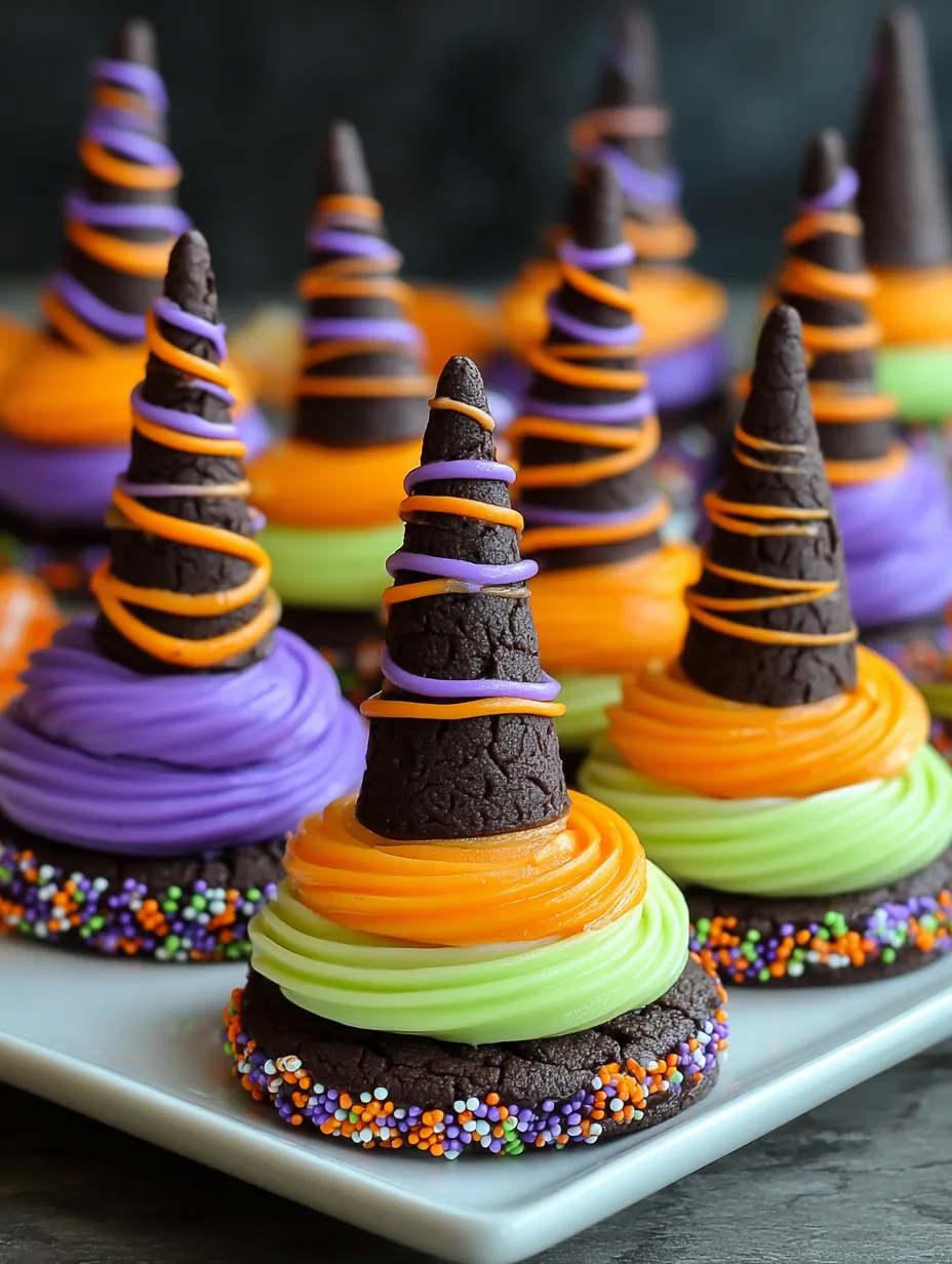 Halloween witch hat cookies.