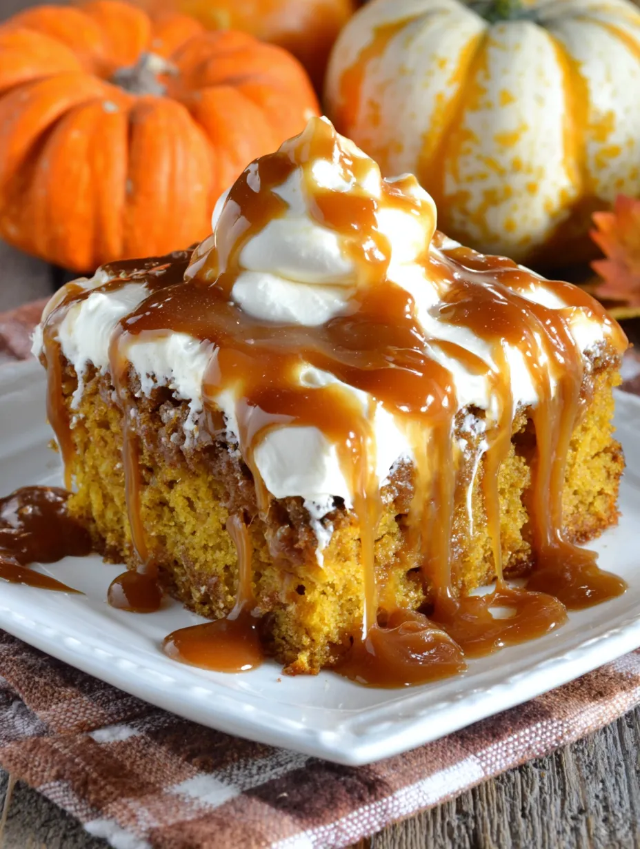 A slice of Salted Caramel Pumpkin Cake.