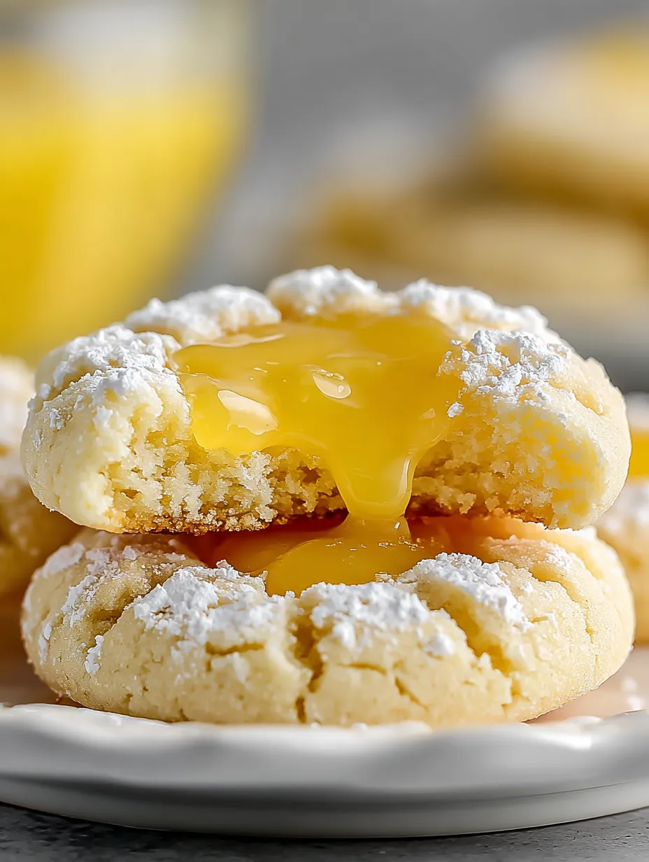 A thumbprint cookie with lemon curd in the middle.
