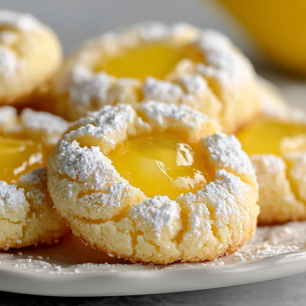 Lemon curd thumbprint cookies.