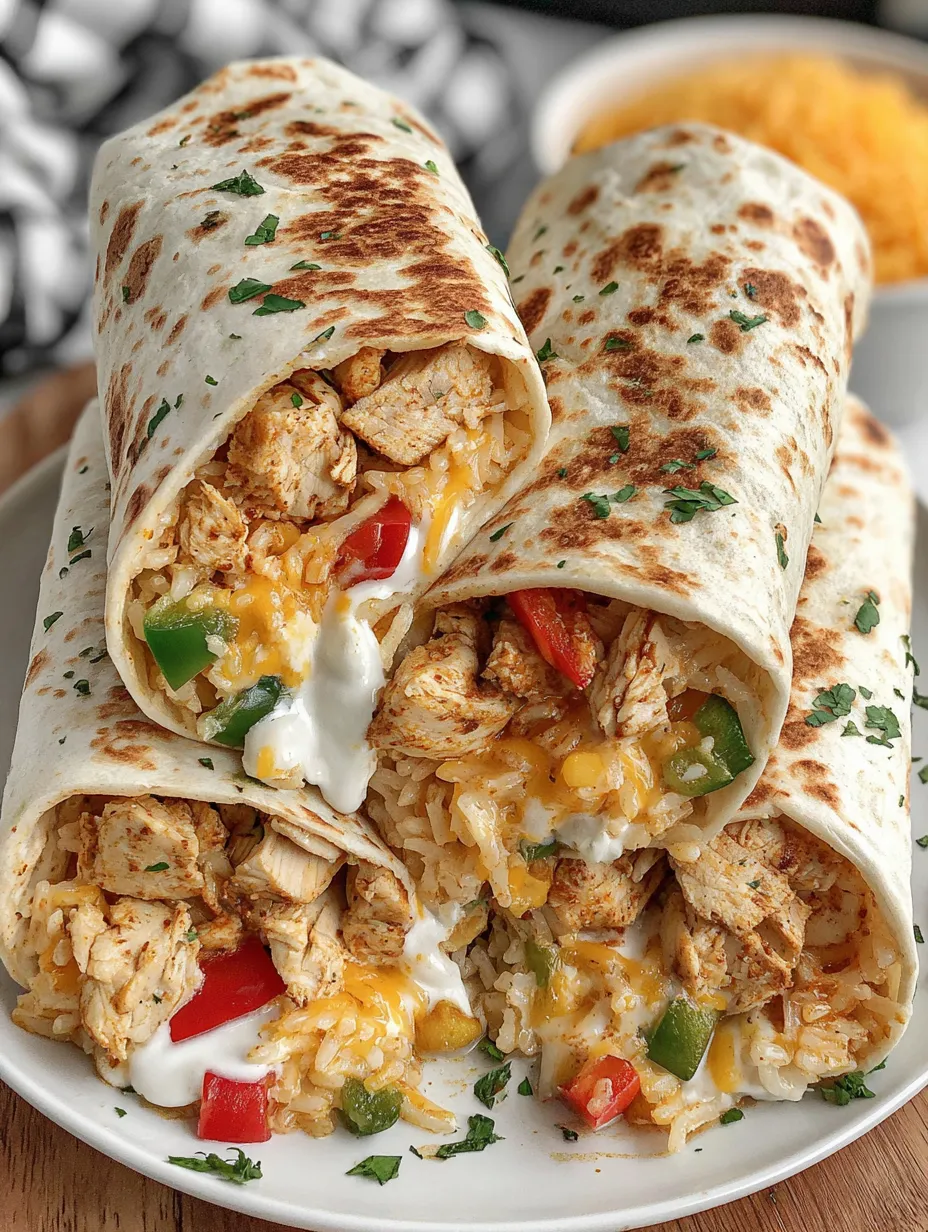 Two chicken bell pepper ranch burritos.