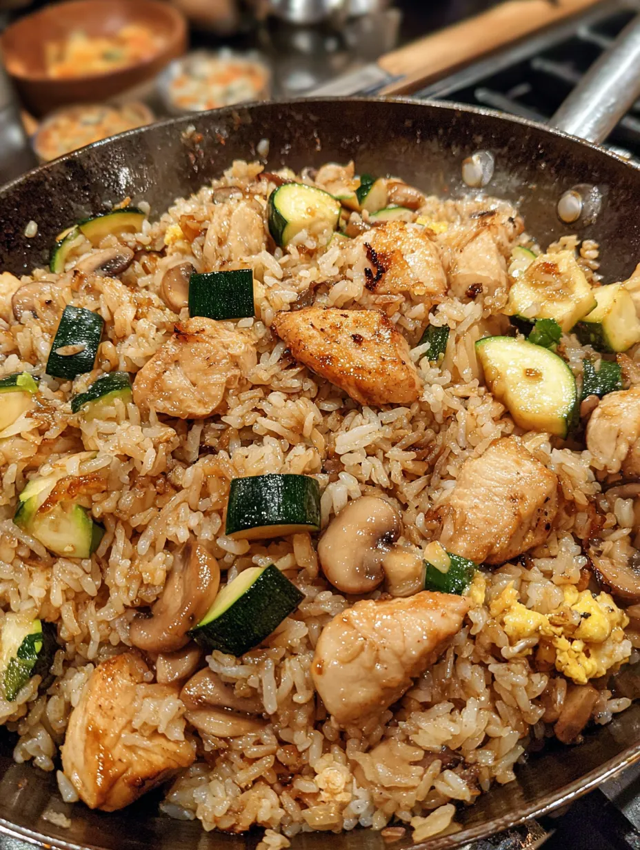 A delicious hibachi style chicken fried rice.