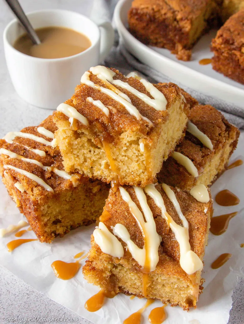 A plate of cinnamon sugar blondies.