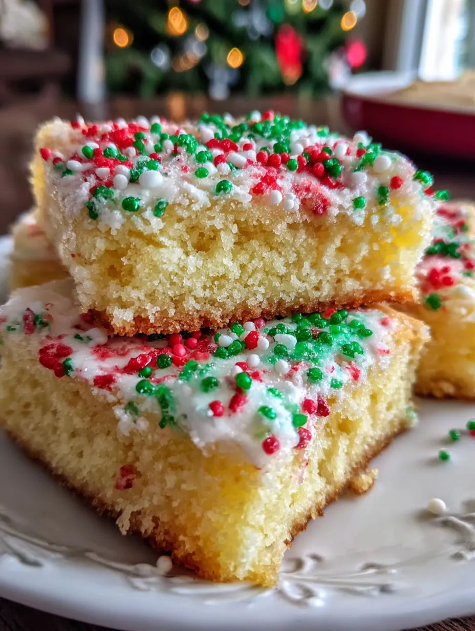 A plate of Christmas sugar cookie bars.