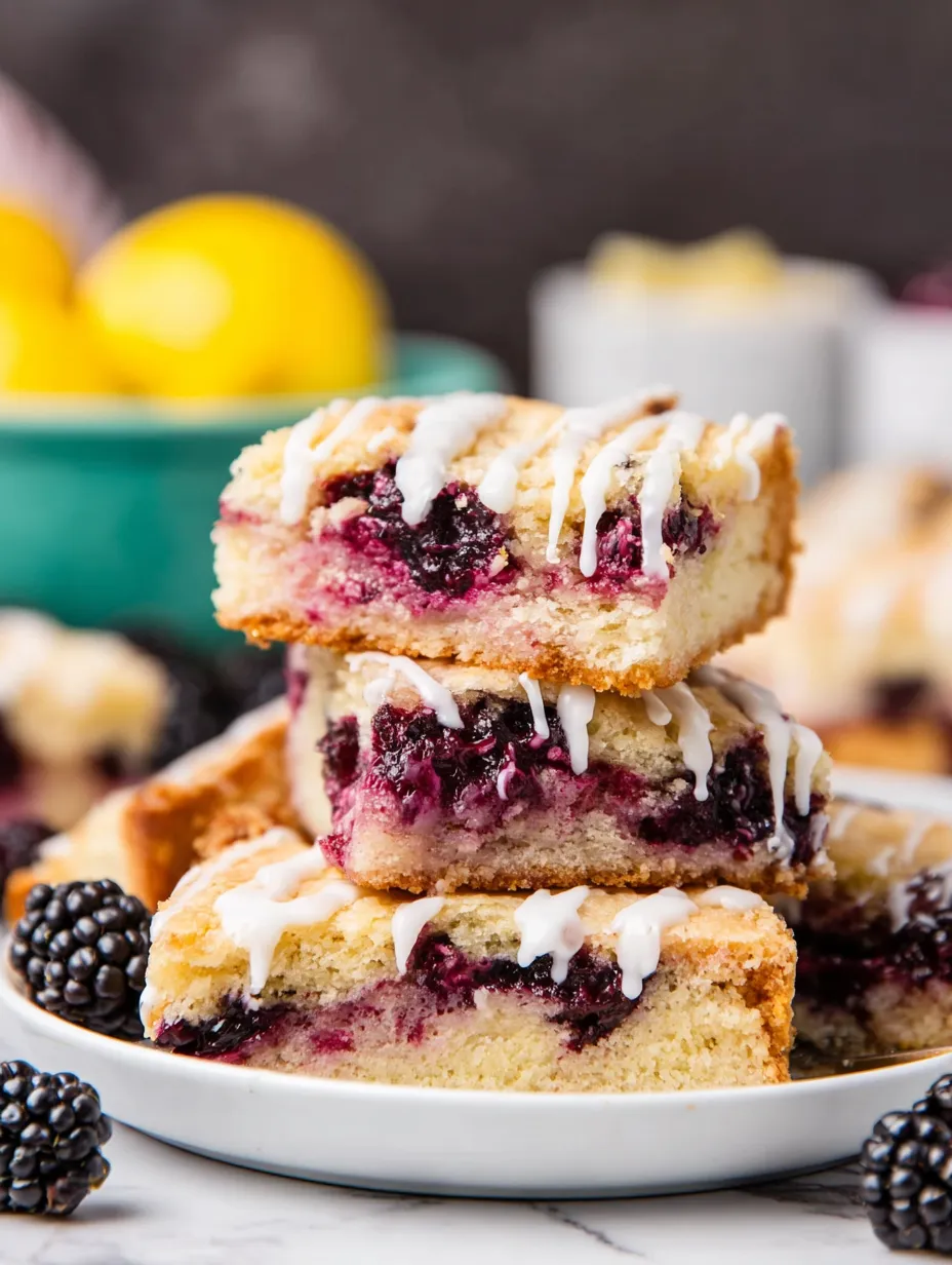 A plate of blackberry pie squares.