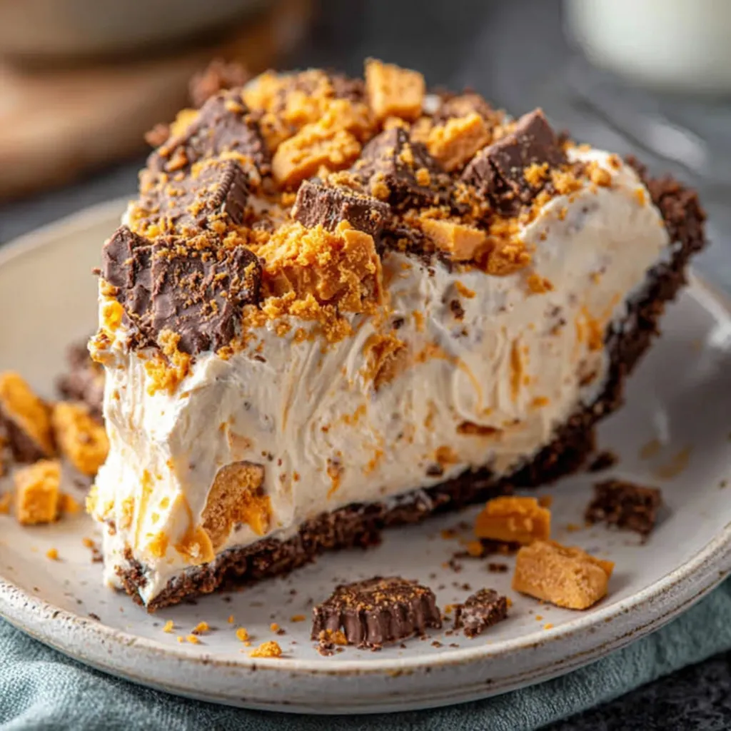 A slice of pie with a crumbly topping.