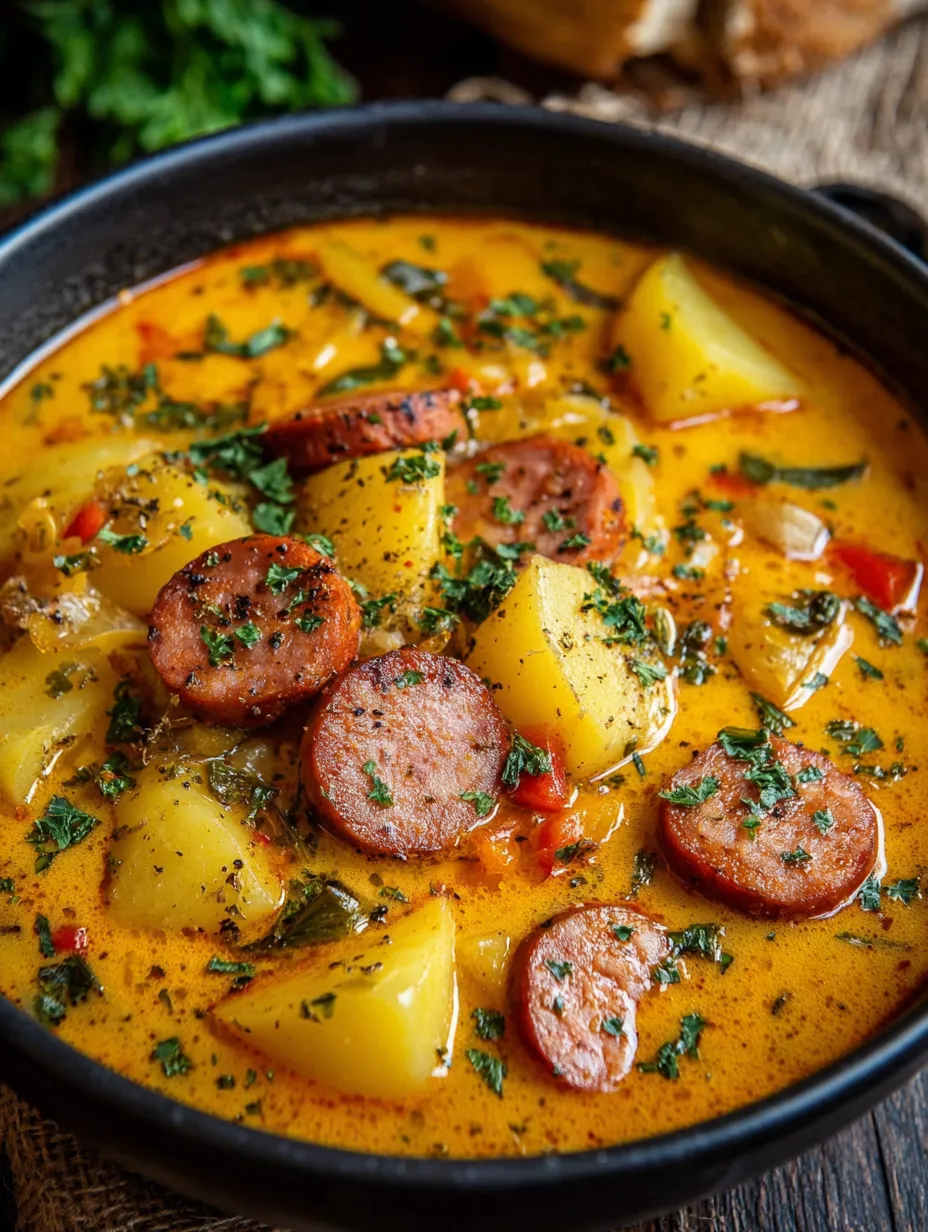 A bowl of Cajun potato soup.
