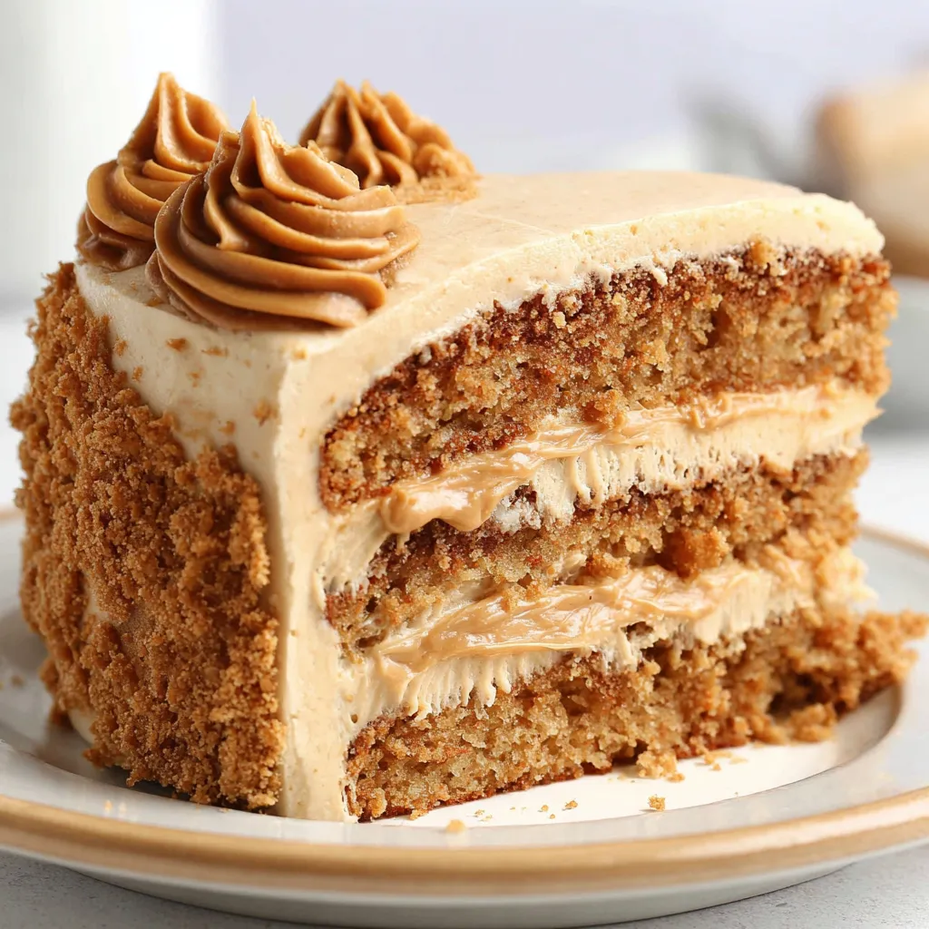 A slice of Biscoff Cookie Butter Cake.