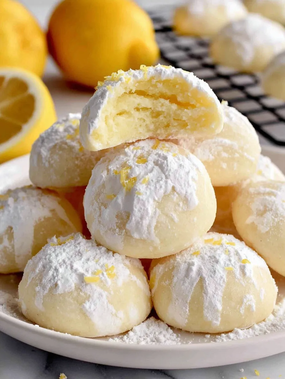 Lemon meltaways on a plate.