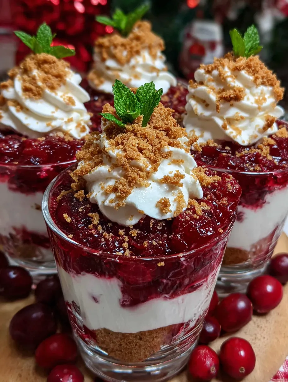 A dessert with a cranberry sauce and cream cheese topping.