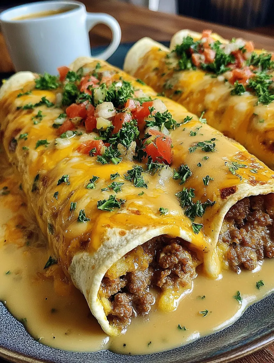 Two enchiladas with sausage gravy.