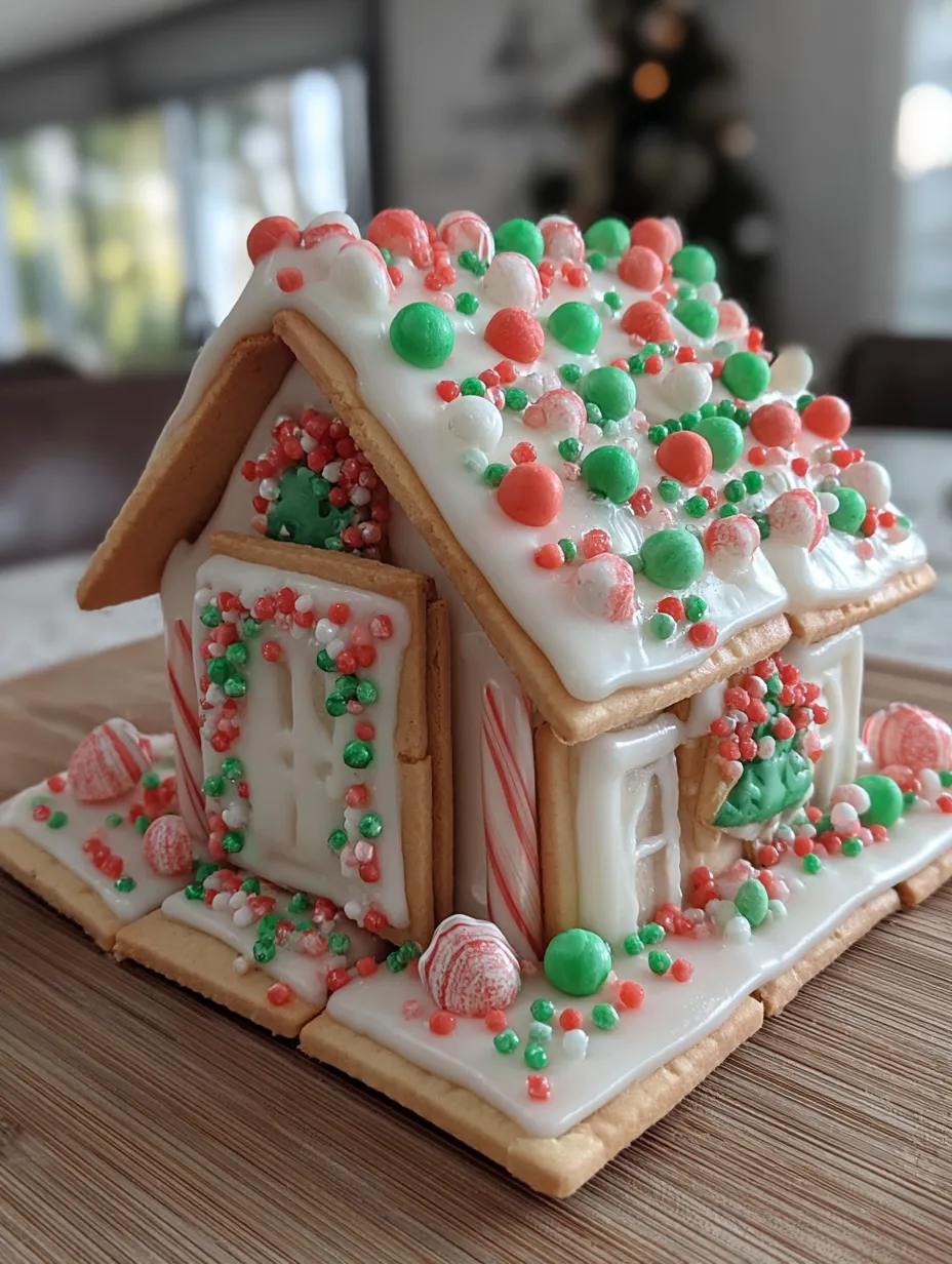 A gingerbread house made to look like a house.