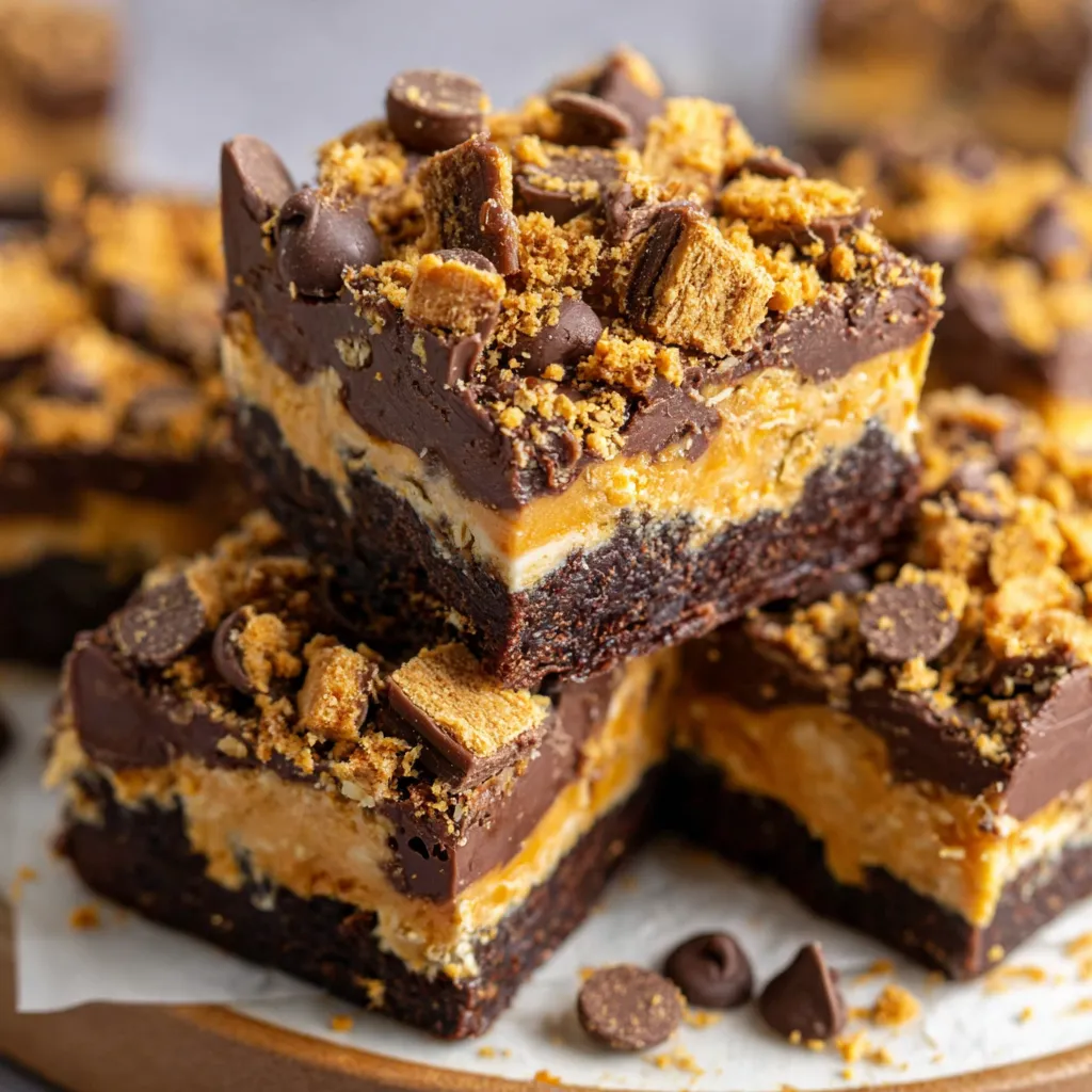 A plate of Butterfinger chocolate fudge squares.