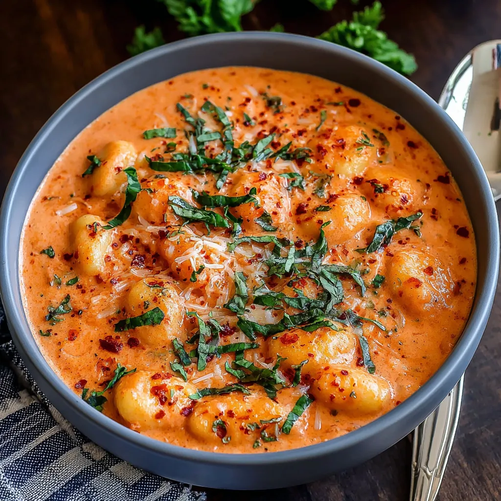 A bowl of gnocchi alla vodka.